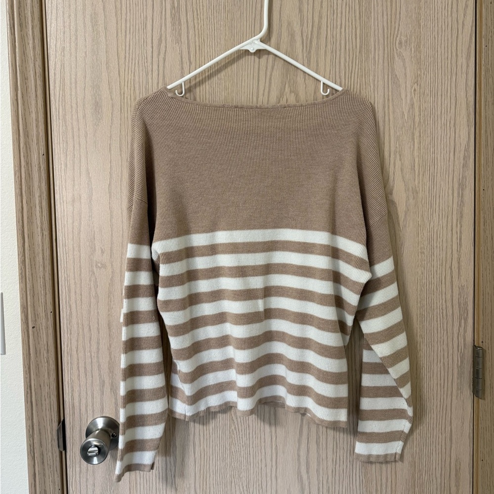 Cyrus Ribbed Tan Sweater - Picture 3 of 3